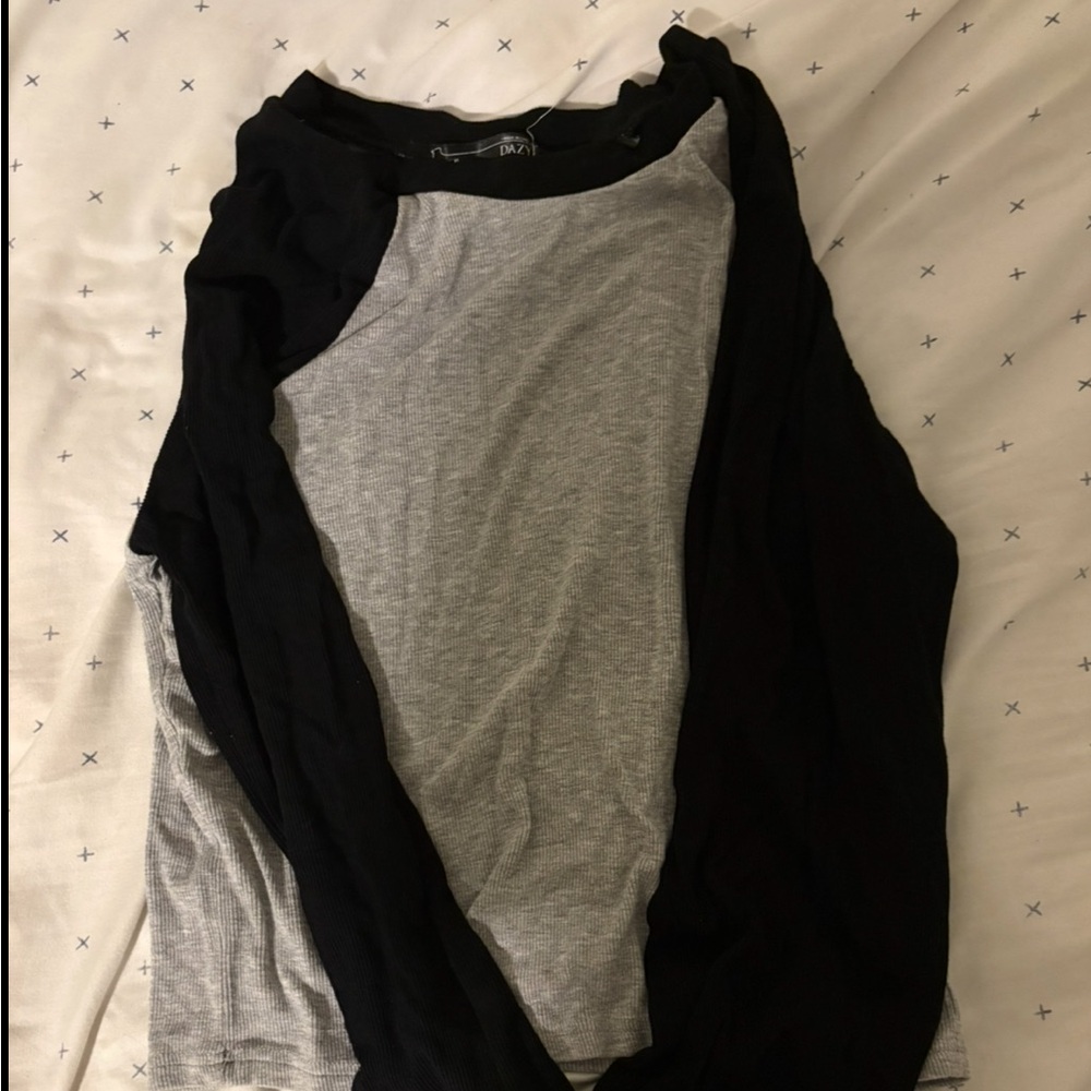 Black and Gray Long Sleeve Shirt